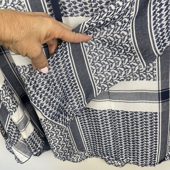 Rails Lily Tunic Top Womens Large Blue Geometric Lace Up Oversized Boho Beach - Picture 6 of 11